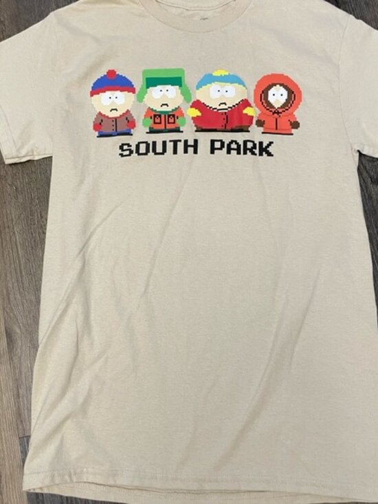 South Park mens Graphic T-Shirt - Cream - Picture 1 of 3